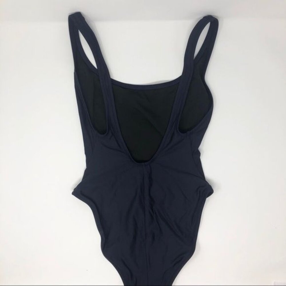 J. Crew Plunging Scoopback One Piece Swimsuit in Navy Size 14 NWT - Picture 7 of 8